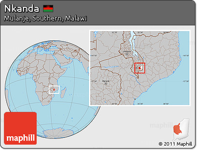 Gray Location Map of Nkanda, highlighted parent region