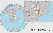 Gray Location Map of Nkanda, highlighted parent region, highlighted grandparent region