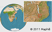 Satellite Location Map of Nkanda, within the entire country