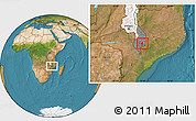 Satellite Location Map of Nkanda, highlighted country, highlighted grandparent region