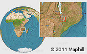 Satellite Location Map of Nkanda, highlighted parent region