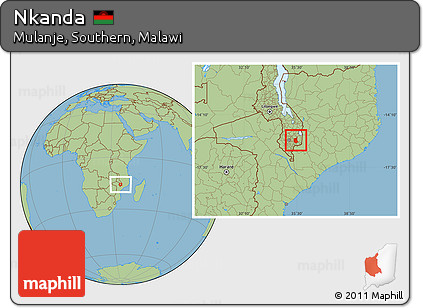 Savanna Style Location Map of Nkanda