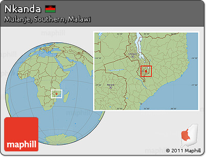 Savanna Style Location Map of Nkanda