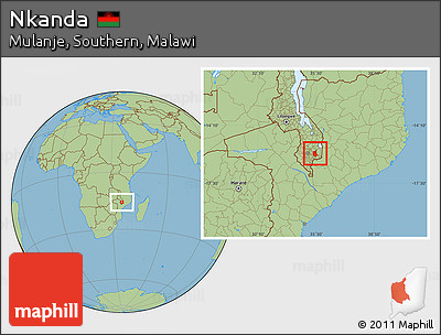 Savanna Style Location Map of Nkanda