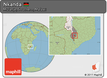 Savanna Style Location Map of Nkanda, highlighted country, highlighted grandparent region
