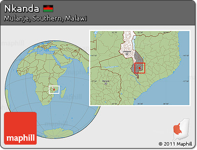 Savanna Style Location Map of Nkanda, highlighted country, highlighted grandparent region