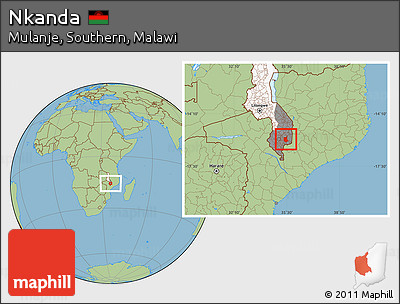 Savanna Style Location Map of Nkanda, highlighted country, highlighted grandparent region
