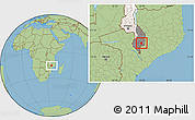 Savanna Style Location Map of Nkanda, highlighted country, highlighted grandparent region