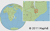 Savanna Style Location Map of Nkanda