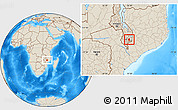 Shaded Relief Location Map of Nkanda