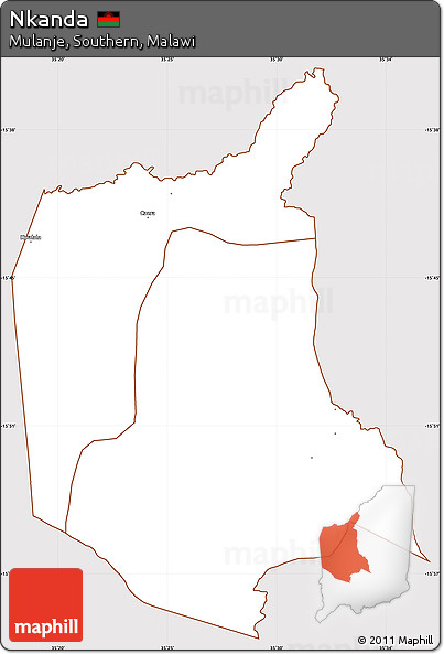 Classic Style Simple Map of Nkanda, cropped outside