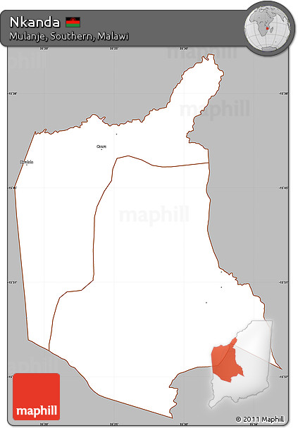 Gray Simple Map of Nkanda, cropped outside