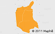 Political Simple Map of Nkanda, single color outside
