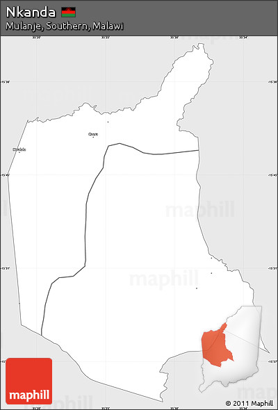 Silver Style Simple Map of Nkanda, single color outside