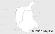 Silver Style Simple Map of Nkanda, single color outside