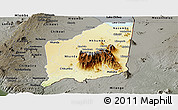 Physical Panoramic Map of Mulanje, darken, semi-desaturated
