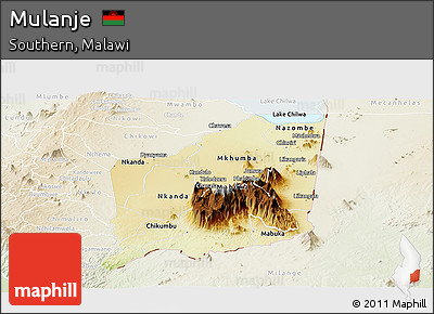 Physical Panoramic Map of Mulanje, lighten