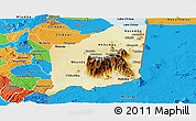 Physical Panoramic Map of Mulanje, political outside