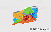 Political Panoramic Map of Mulanje, cropped outside