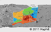 Political Panoramic Map of Mulanje, desaturated