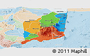 Political Panoramic Map of Mulanje, lighten