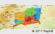 Political Panoramic Map of Mulanje, physical outside