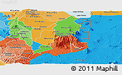 Political Panoramic Map of Mulanje, political shades outside