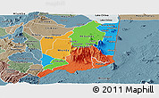 Political Panoramic Map of Mulanje, semi-desaturated