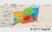 Political Panoramic Map of Mulanje, shaded relief outside