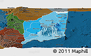 Political Shades Panoramic Map of Mulanje, darken