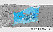 Political Shades Panoramic Map of Mulanje, desaturated
