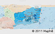 Political Shades Panoramic Map of Mulanje, lighten