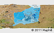 Political Shades Panoramic Map of Mulanje, satellite outside