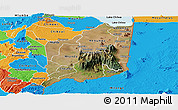 Satellite Panoramic Map of Mulanje, political outside