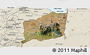 Satellite Panoramic Map of Mulanje, shaded relief outside