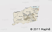 Shaded Relief Panoramic Map of Mulanje, cropped outside