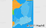 Political Shades Simple Map of Mulanje, political outside