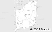 Silver Style Simple Map of Mulanje