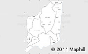 Silver Style Simple Map of Mulanje, single color outside