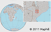Gray Location Map of Nsanje