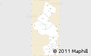 Classic Style Simple Map of Nsanje, single color outside