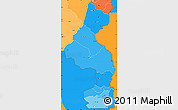 Political Shades Simple Map of Nsanje