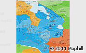 Political Shades Panoramic Map of Southern