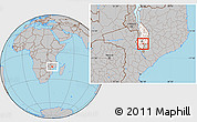 Gray Location Map of Nchilamwela, highlighted grandparent region