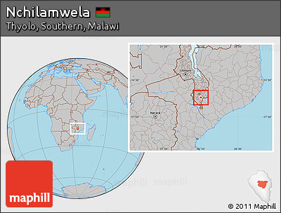 Gray Location Map of Nchilamwela, highlighted parent region