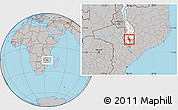 Gray Location Map of Nchilamwela, highlighted parent region, highlighted grandparent region