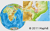 Physical Location Map of Nchilamwela, highlighted country, highlighted parent region
