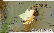 Physical 3D Map of Mlumbe, darken