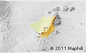 Physical 3D Map of Mlumbe, lighten, desaturated