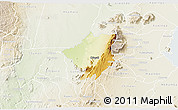 Physical 3D Map of Mlumbe, lighten
